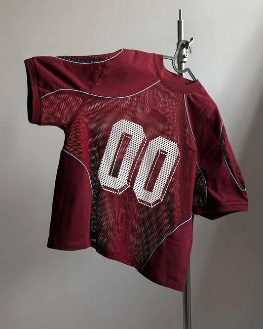 Summer European/American Fashion Mesh Patchwork Loose Top for Men Digital Pattern Printed Breathable Sportswear Couple Jersey