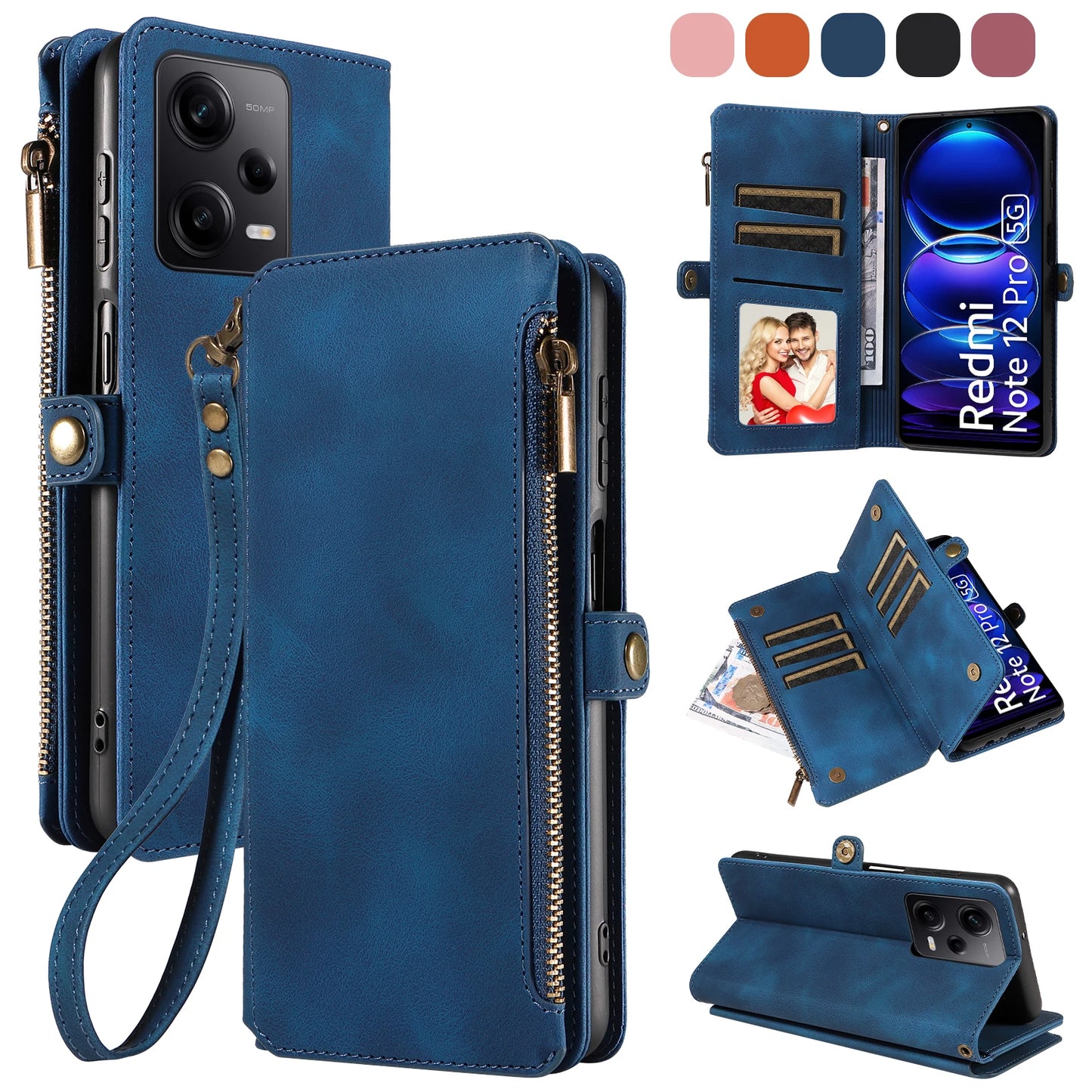 For Xiaomi Redmi Note 15 14 13 15C Poco X7 Pro F5 12 13C 14C 13T 15T Plus 5g Cases 4g Leather Wallet Card Holder Flip Phone Bags