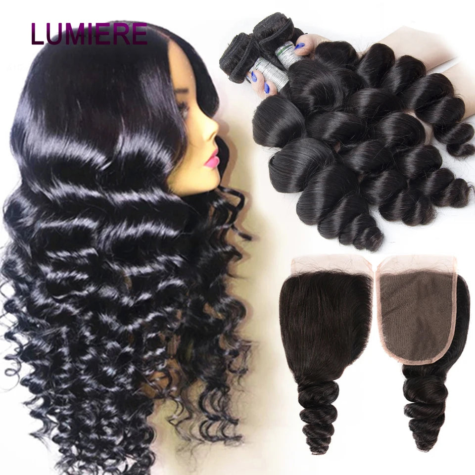 8-40 Inchs Loose Wave Bundles Brazilian Human Hair Weave Bundles 1/3/4 Bundles Deal Top Quality Human Hair Extensions Wholeasle