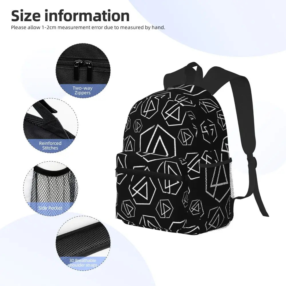 L-Linkin-S P-Park-S Band Student Backpack School Bag Hiking Travel Daypack for Boys Girls Fashion Bookbag Shoulder Bags