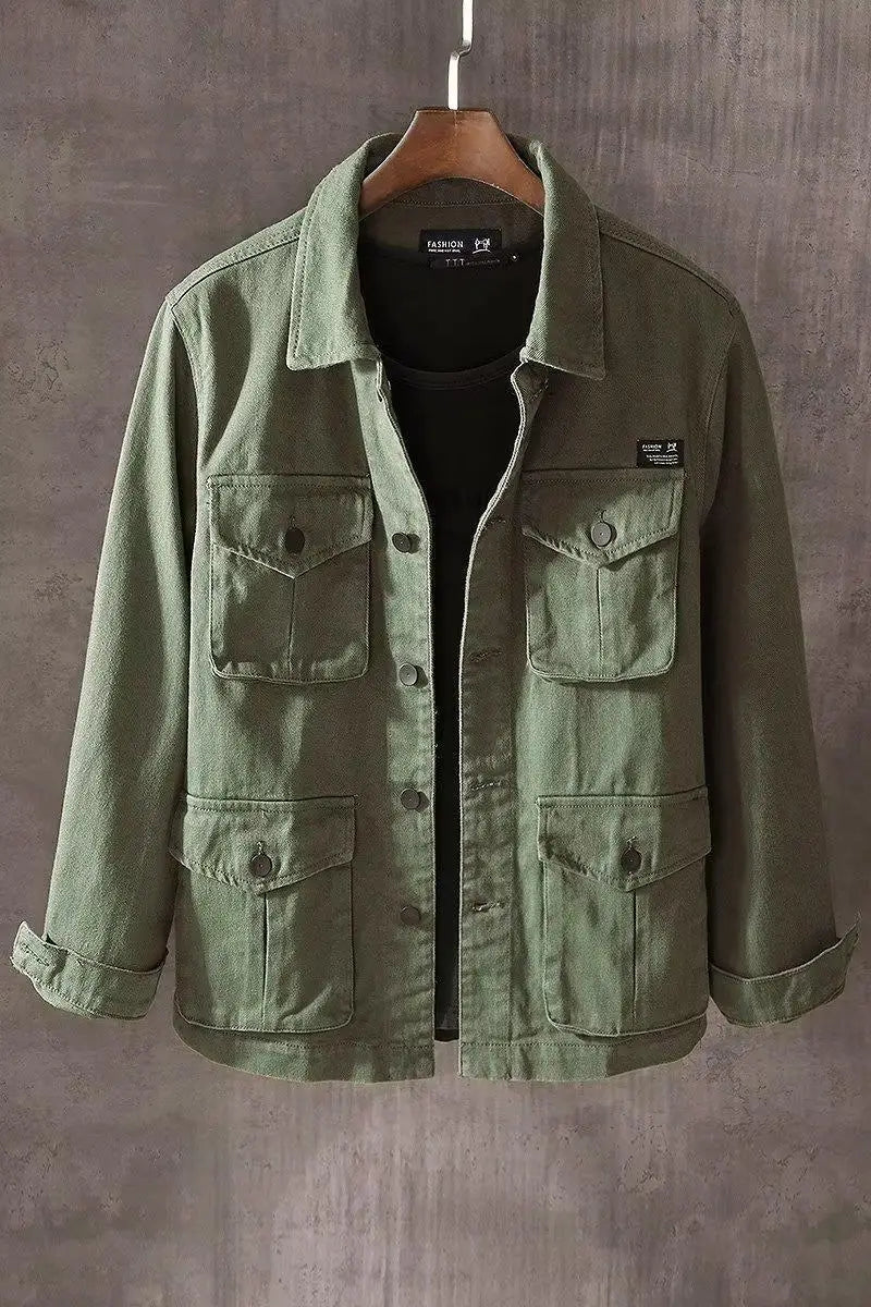 Washed Jackets Trendy Brand Casual Work Jackets Men's Loose Spring Autumn Tops Japanese Style