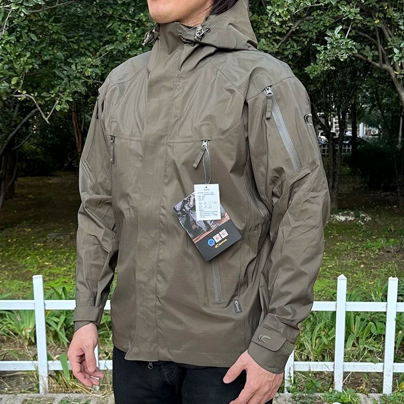 PRG men's jacket, hard shell tactical submachine jacket, windproof, waterproof, breathable, three-dimensional cutting