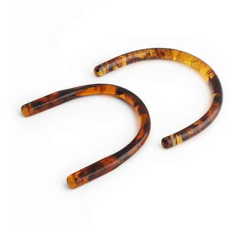 2/4/6PCS High Quality Semi-circular Resin Handle C-Shaped Crossbody Bag Removable Handle with Double Holes DIY Wallet Making