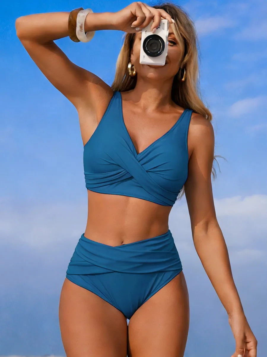 2025 girl Women's Clothing Swimwears European American new bikini sexy split swimsuit high waist swimsuit set bikini Bikinis Set