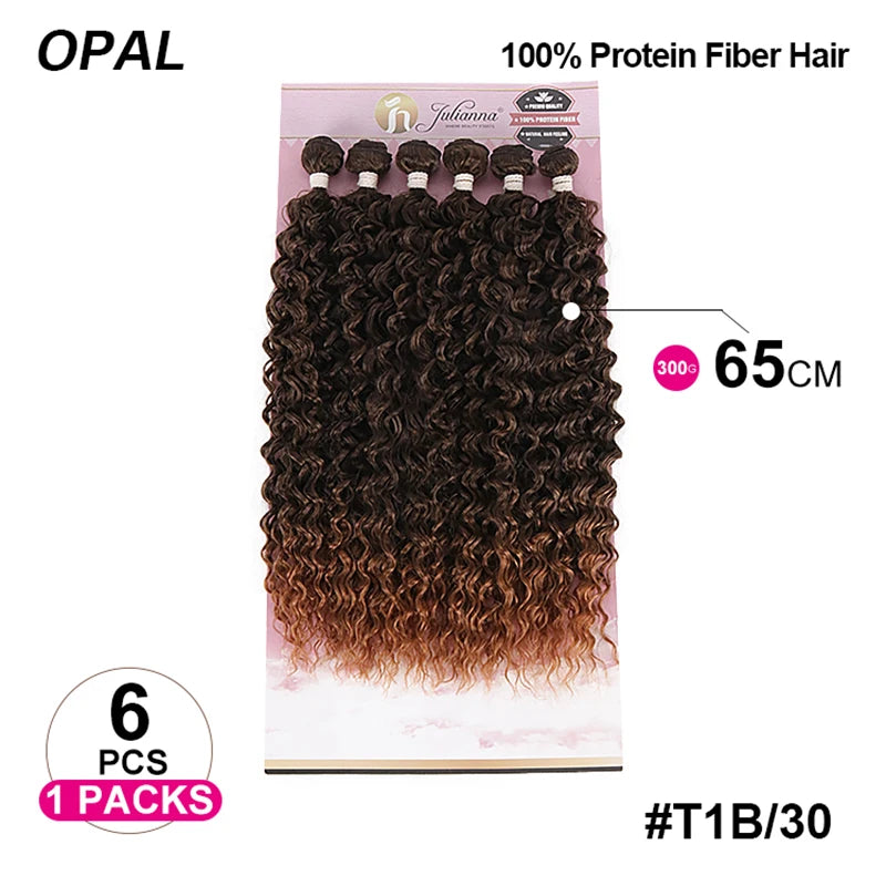 Julianna High Quality Packet Smooth Ombre Curly Kanekalon Fiber Organic Synthetic Weave Bundles Hair Extensions