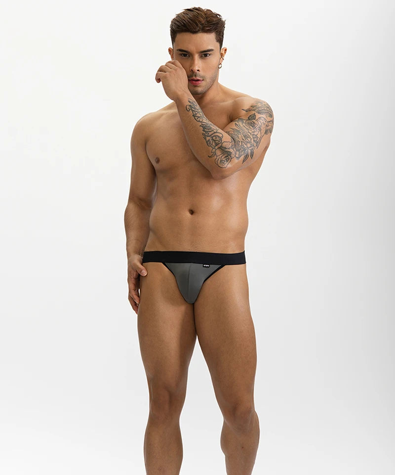 Sexy Man Underwear G-String Ice Silk Gay Men's Underpants Jockstrap Bikini Slip Mens Tanga String Thong Back Open T-Back Panties