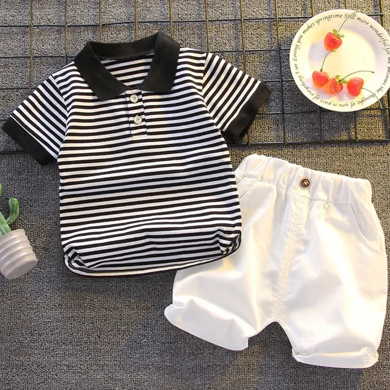 DIIMUU Summer Fashion Baby Boy Clothes Sets T-shirt + Pants 1-4T Toddler Casual Clothing Suits Children Kids Boys Outfits Suit