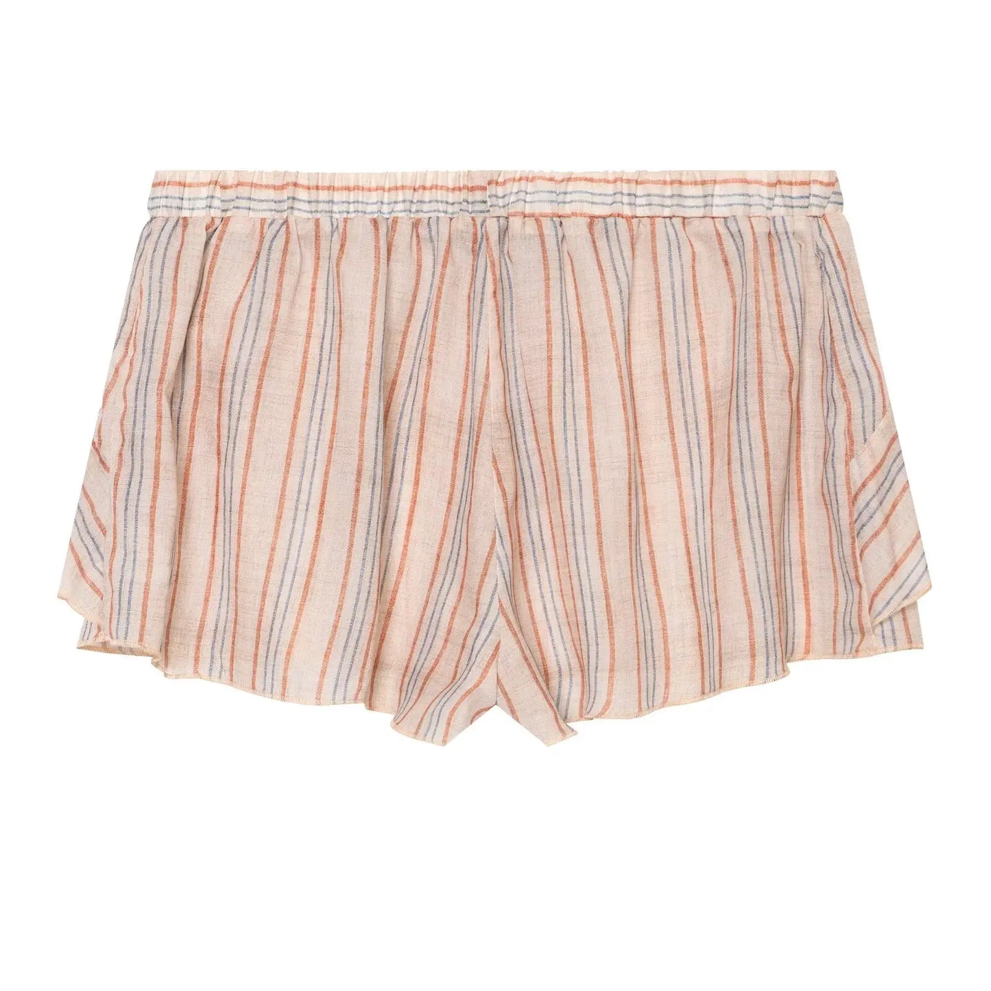 KONDALA Casual Striped Summer Woman Suits Lace-up V-Neck Shirt+ Drawstring Lace Shorts Fashion 2026 Female Elegant Tiered Sets