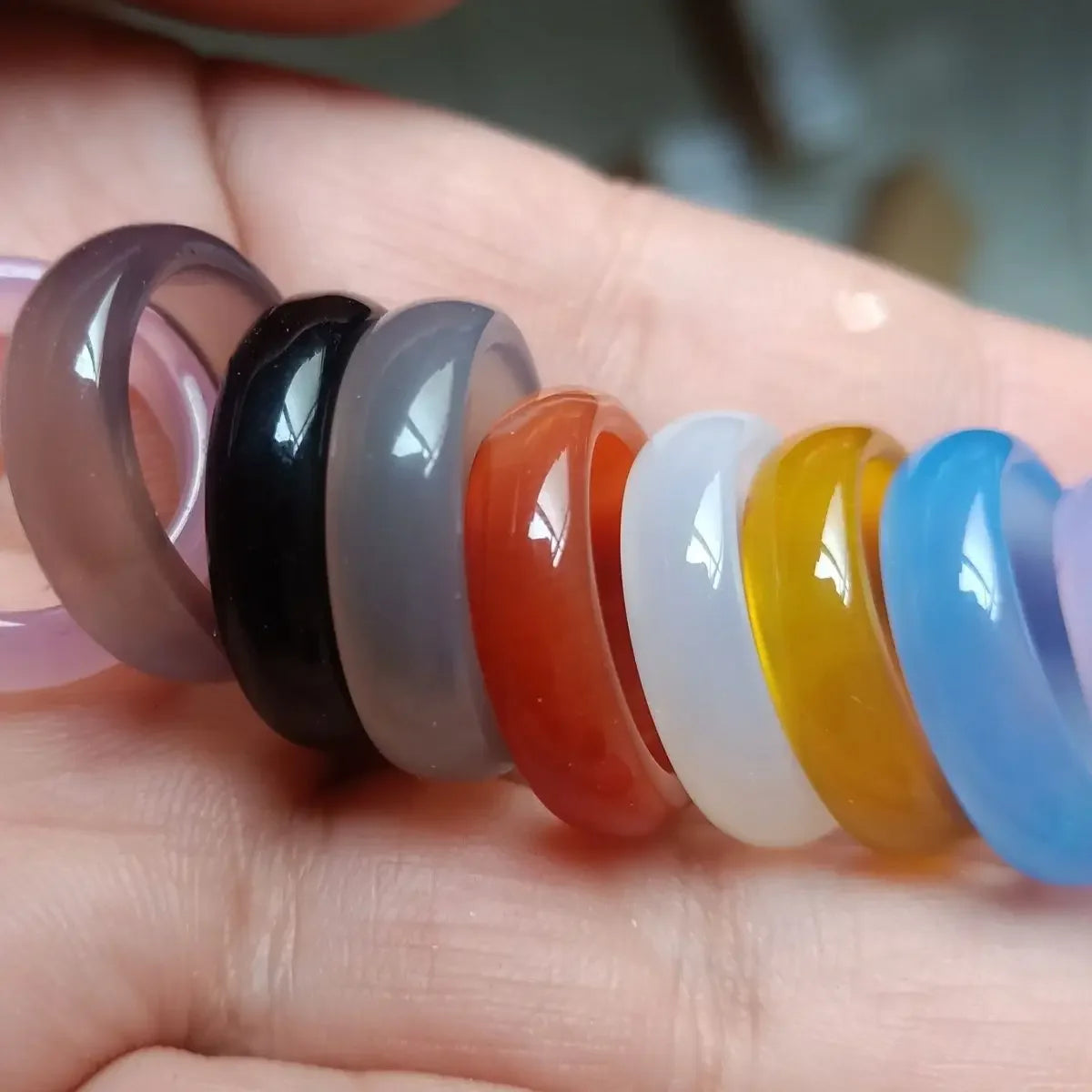 Natural chalcedony agate ring Chinese Vintage Rings for women's fashion ring fashion jewelry couple ring gift Charm Jewelry