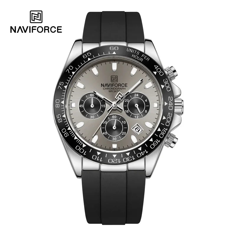 NAVIFORCE Fashional Watches For Men Silicone Band Casual Sport Chronograph Luminous Wristwatch Relogio Masculino Male Gift 2025