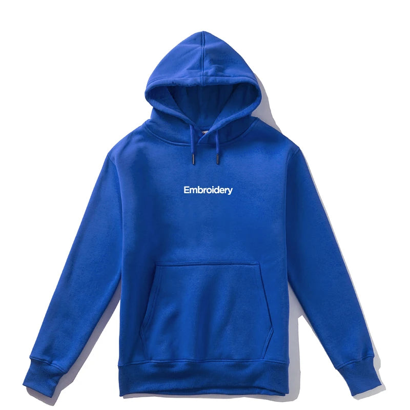 Top Quality Custom Embroidery Cotton Hoodie Your Design Brand Company Logo Text Men Womens Thick Fleece Warm Sweatshirt 350gsm