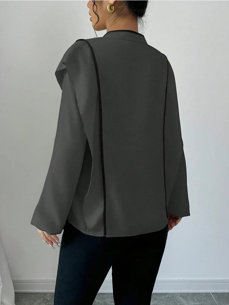 fashion Europe America Features Chinese Knot Design Long-sleeved Ethnic Style Which Casual The New Cross-border Women Shirt
