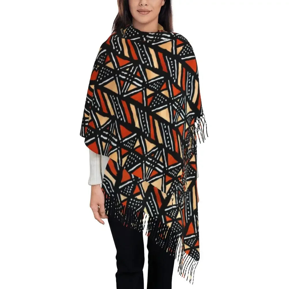 Custom Printed African Bogolan Scarf Men Women Winter Fall Warm Scarves Africa Ethnic Tribal Art Shawl Wrap
