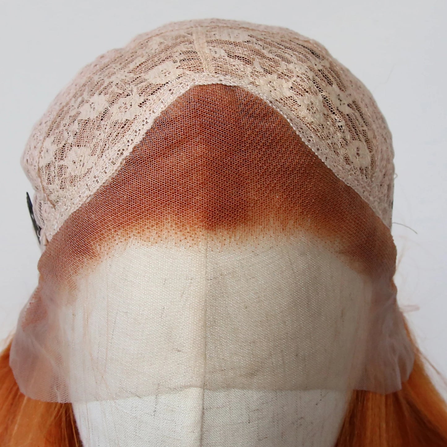 Ginger Orange Wig Synthetic Lace Front Wig Long Yaki Straight Lace Front Synthetic Wig Pre Plucked Heat Resistant Fiber Hair