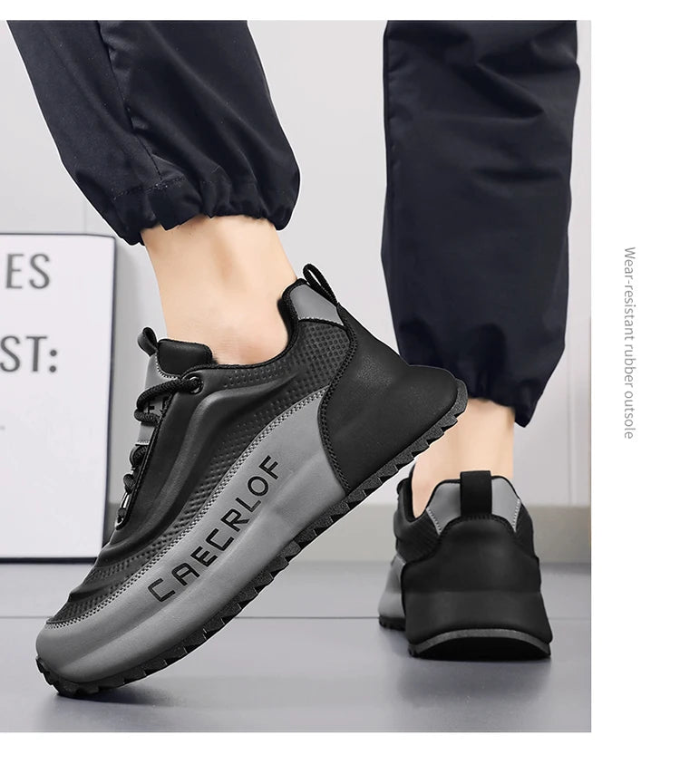 Men's Low-Top Fashionable Color-Blocked Casual Sneakers, with Comfortable Lining, Non-Slip and Wear-Resistant, Height-Increasing Thick Sole, Dual-Purpose Sports and Casual Shoes