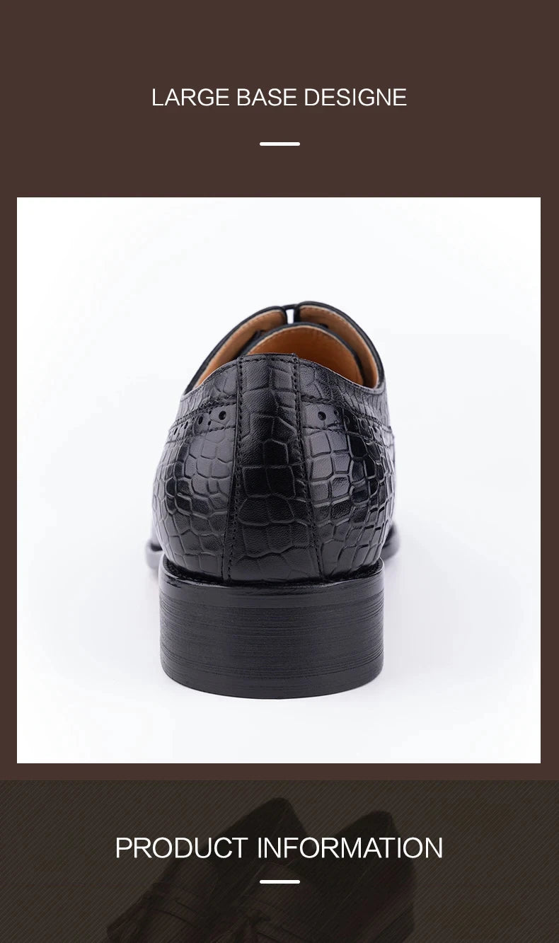 New Printing Luxury Formal Men's Shoe Genuine Leather Evening Party Office Classic Model Oxford Lace Up Formal Office Dress Shoe