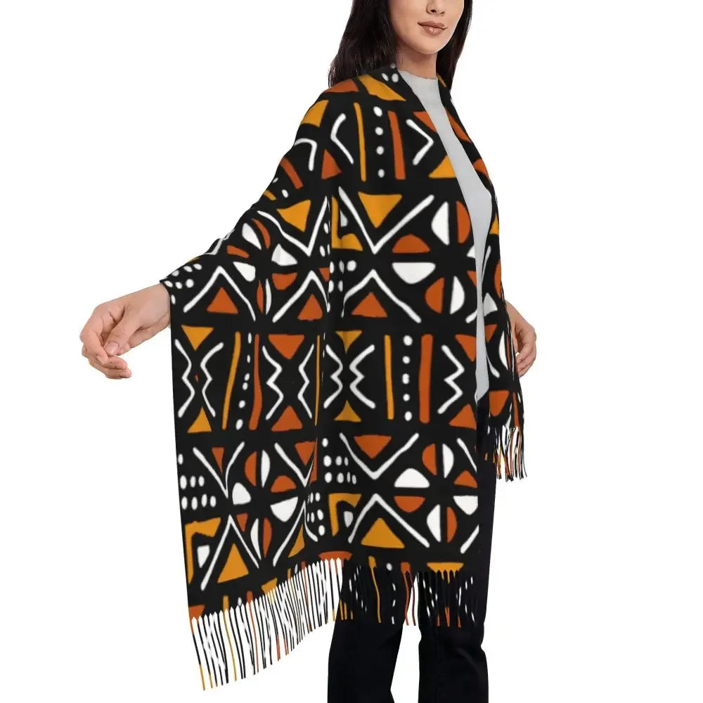 Custom Printed African Bogolan Scarf Men Women Winter Fall Warm Scarves Africa Ethnic Tribal Art Shawl Wrap