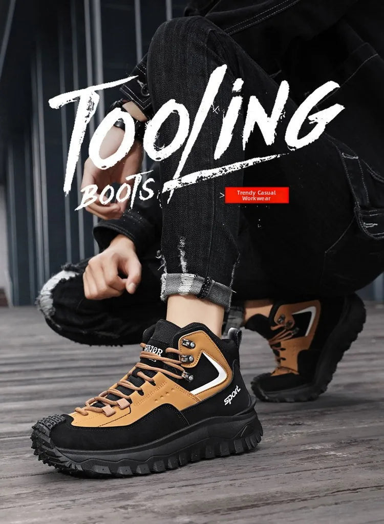 Men's Large Size Versatile Mountain Climbing Anti-slip Wear-resistant Outdoor Casual Trendy Spring Lightweight Dad Shoes