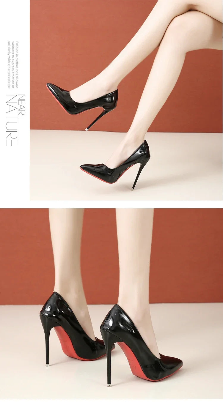 Sexy Super High Ethnic Pumps with Thin Heels and Pointed Toe for Office & Career Red Bottom High Heels  Plus Size Heels 44 45