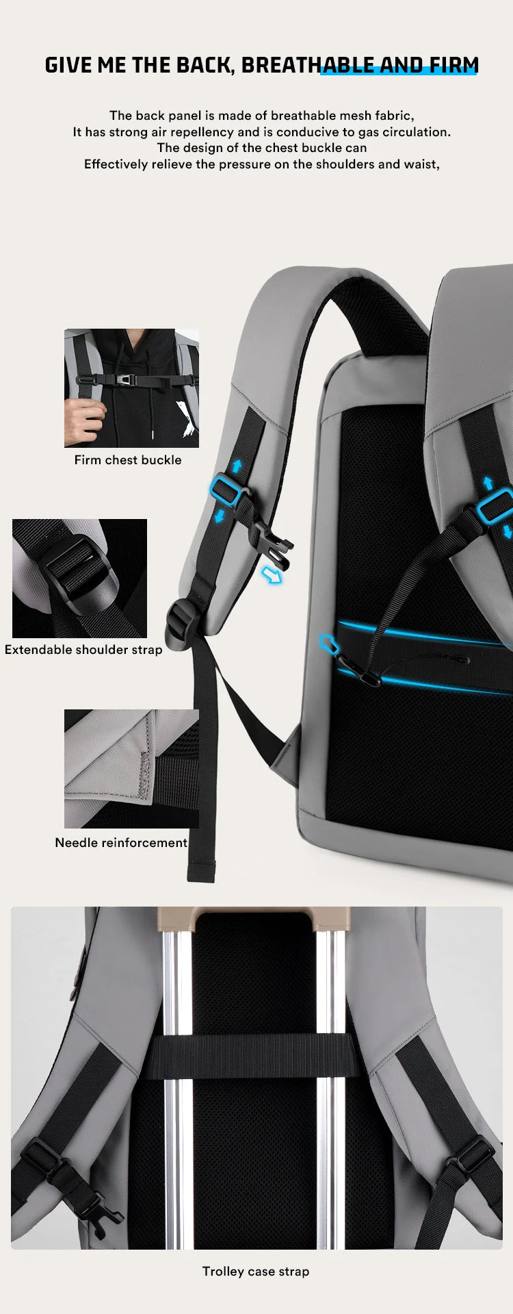 Men's 17.3 Inch Laptop Business Backpack Waterproof Hard Shell Backpack E-sport Gaming Backpack Double Opening 35L Travel Bags