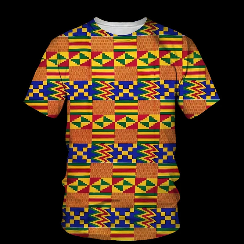 Men Women African T-Shirts Folk Customs Ethnic Style 3D Printed Fashion Oversized Short Sleeve T Shirt Kids Tees Tops Clothing