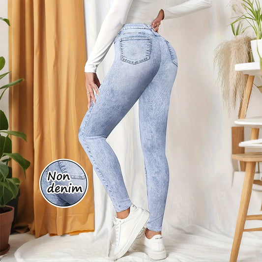 Women's Non-Denim Leggings High Waist Hip Lifting Yoga Pants Fashionable Sexy Casual Pants Solid Color High Elastic Soft Wear