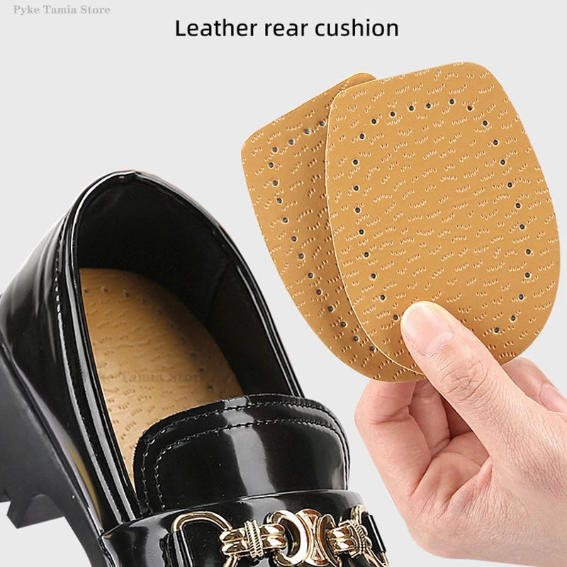 Latex Leather Heel Insoles Pads Thickened Shock-absorbing Foot Soft Cushion Shoes Care Inserts Heel Support Half-size Insoles