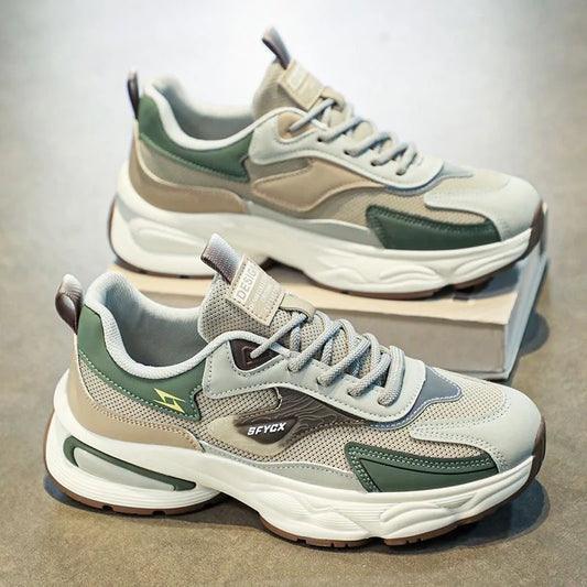 Fashion Men's Shoes Non Slip Platform Shoes Lace Up Mesh Outdoor Man Running Shoes High Quality Breathable Men Sneakers New 2025