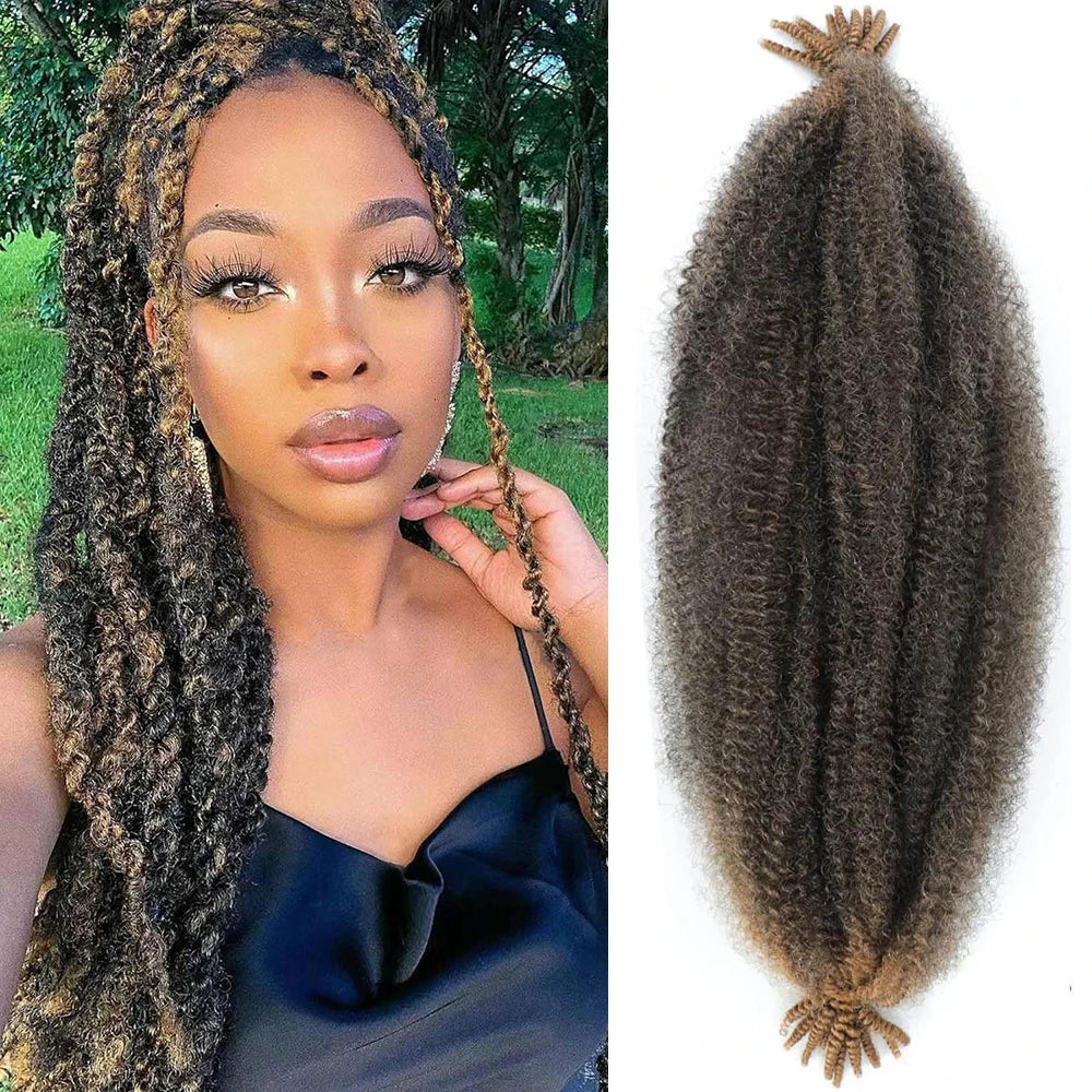 Pre-Separated Springy Afro Twist Hair 24 Inch 3 Tones Soft Locs Marley Twist Synthetic Braiding Hair Extension For Black Women