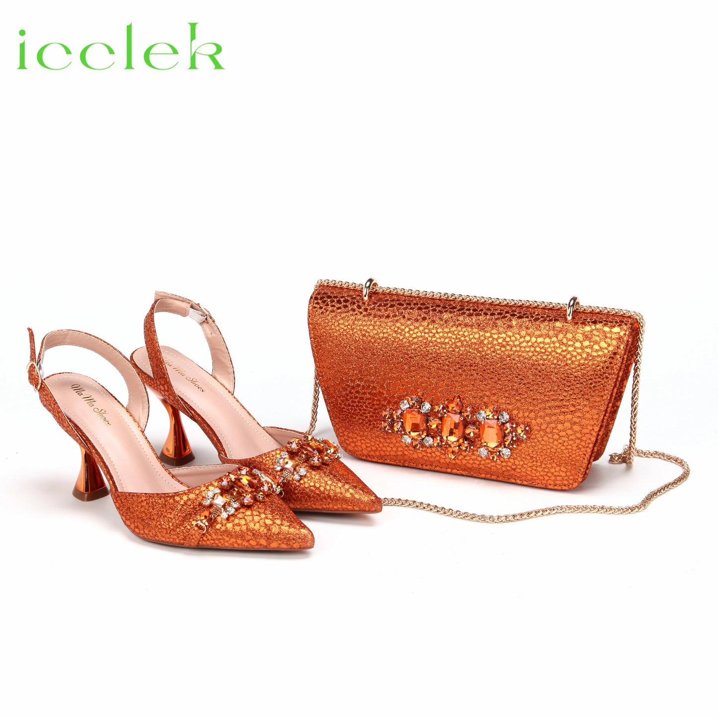 New Arrivals Special Design Pink Color African Women Shoes and Bag Set Pointed Toe Sandals for Wedding Party