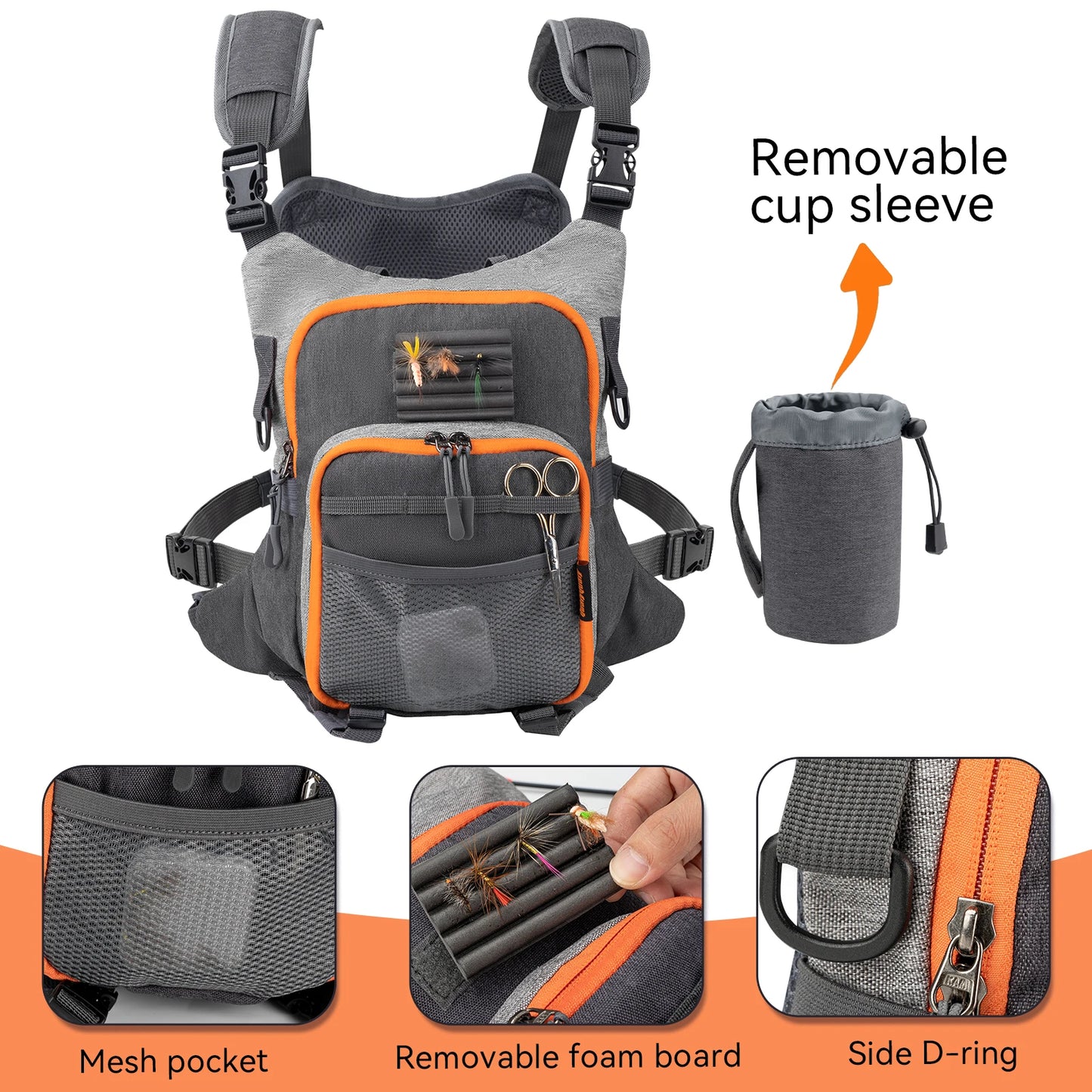Fly Fishing Bag For Men and Women Fishing Chest Pack Fishing Tackle Boxes Storage Bags Outdoor Ultra Light Vest Fanny Packs