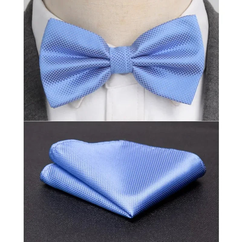 Men Bowtie Cravat Set Solid Fashion Butterfly Party Wedding Bow Ties Girls Formal Dress Tie Mens Bowknot Fashion Accessories BAZAARHUBO