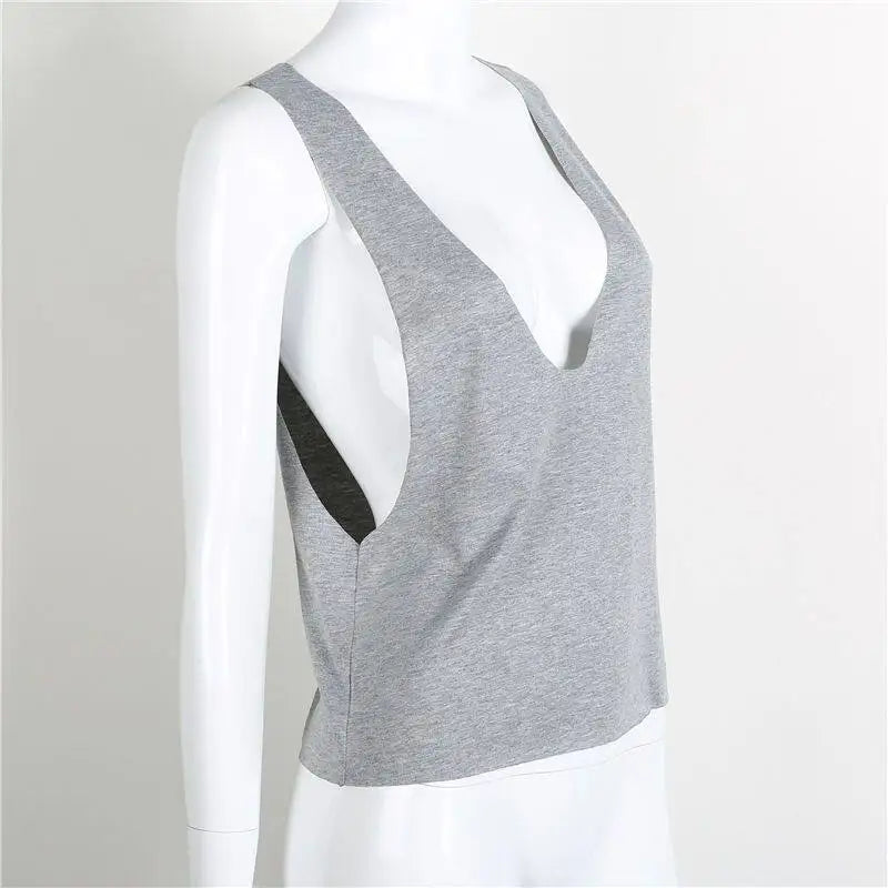 Sexy Camisole Top Women European Style Solid Color Short Sleeveless Racerback Loose Fit Basic Tank Summer Streetwear Hot Club