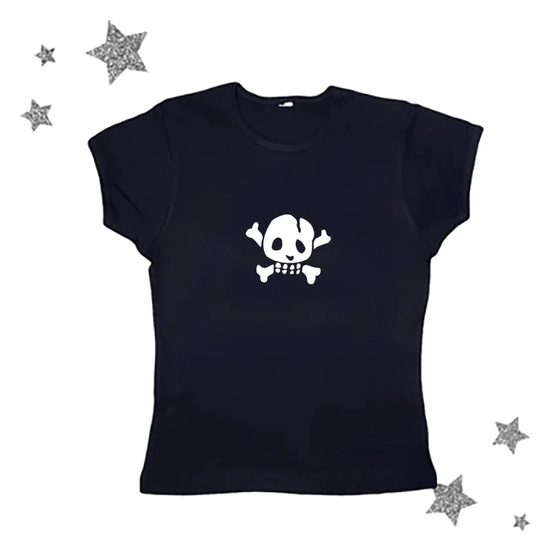 Spice Girls Skull Lace Y2k Tank Top Harajuku Graphic Print Rock Goth Crop top Hip Hop Retro Sleeveless T-shirt Punk Street Sling