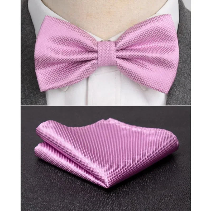 Men Bowtie Cravat Set Solid Fashion Butterfly Party Wedding Bow Ties Girls Formal Dress Tie Mens Bowknot Fashion Accessories BAZAARHUBO