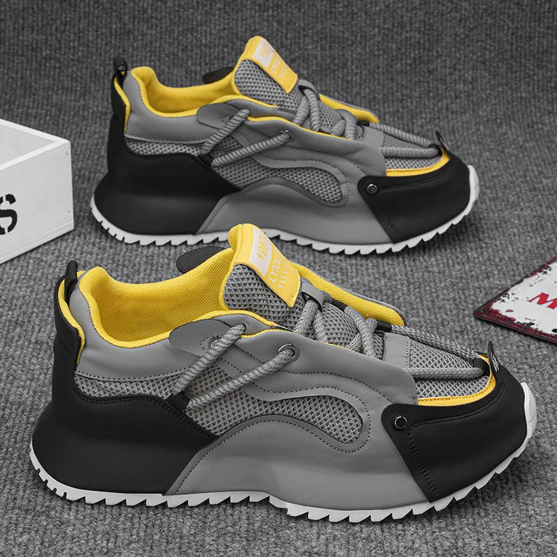 Fashion brand tenis men casual faux leather sneakers male wedged shoes new spring summer breathable trainers man gym run shoes