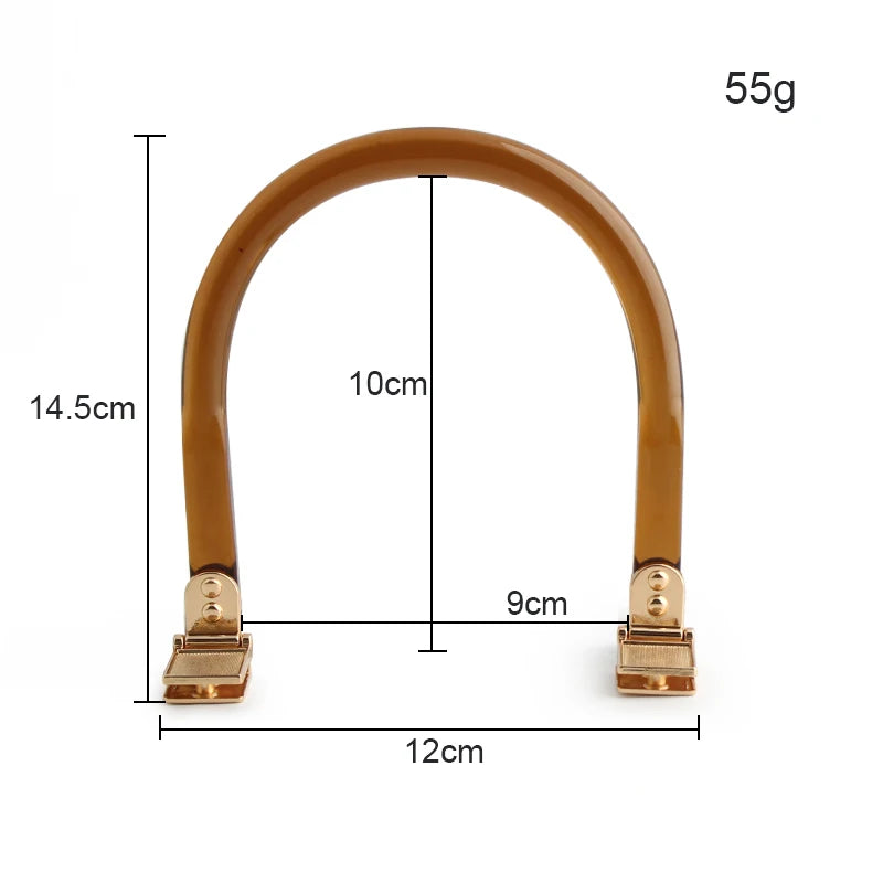 2/4/6PCS High Quality Semi-circular Resin Handle C-Shaped Crossbody Bag Removable Handle with Double Holes DIY Wallet Making