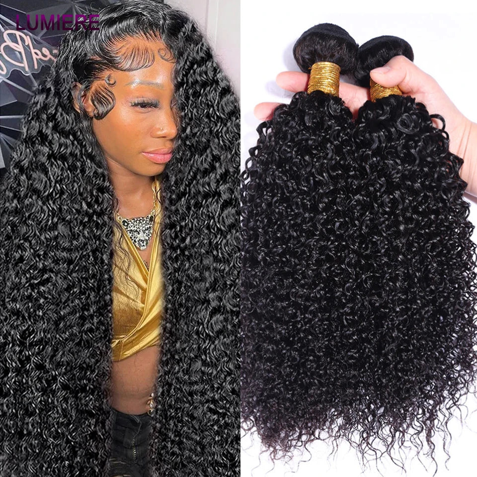 Wholesale 30 34”Deep Afro Kinky Curly human hair bundles Bulk Peruvian Bundles Hair Weaving 100% Raw Virgin Human Hair Extension