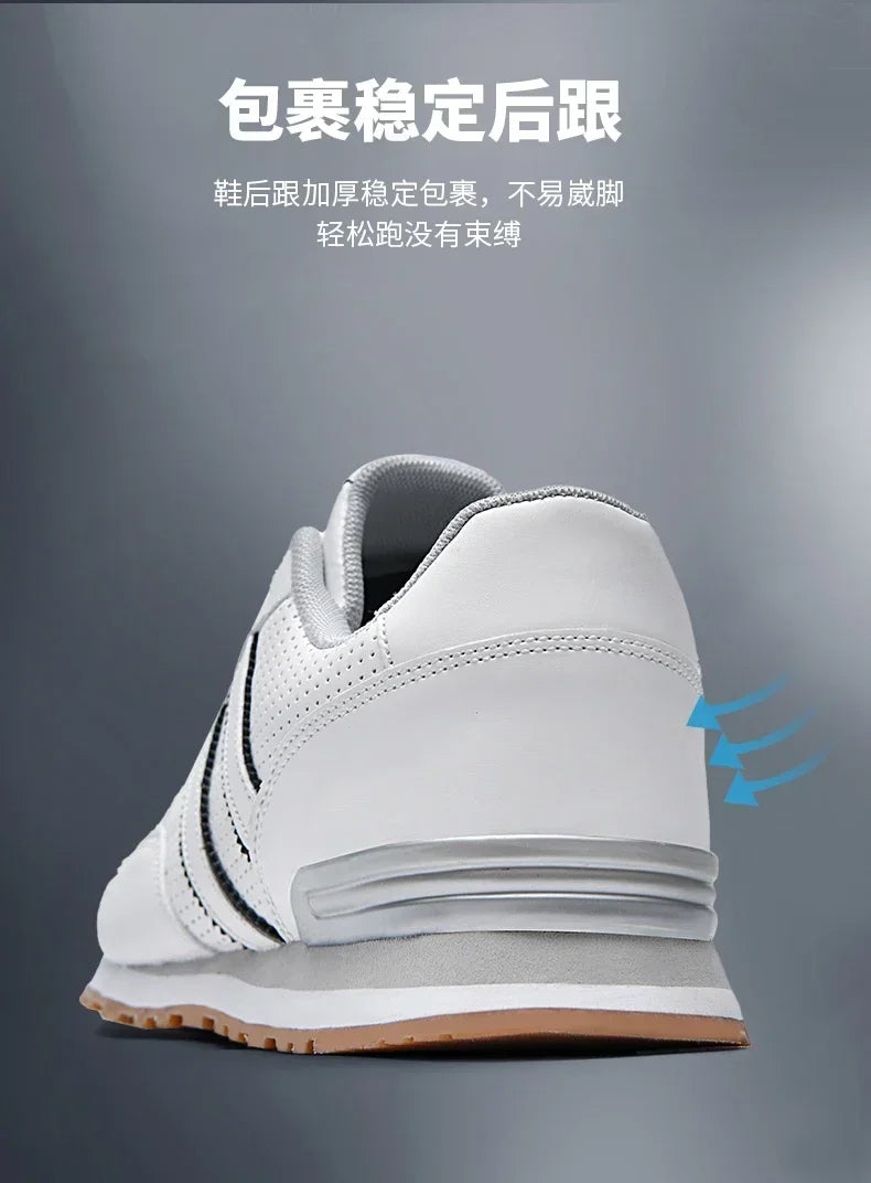 2024 Men Classical Running Shoes Lightweight Leather Outdoor Casual Sneakers Men Comfortable Sport Breathable Flat Jogging Shoes