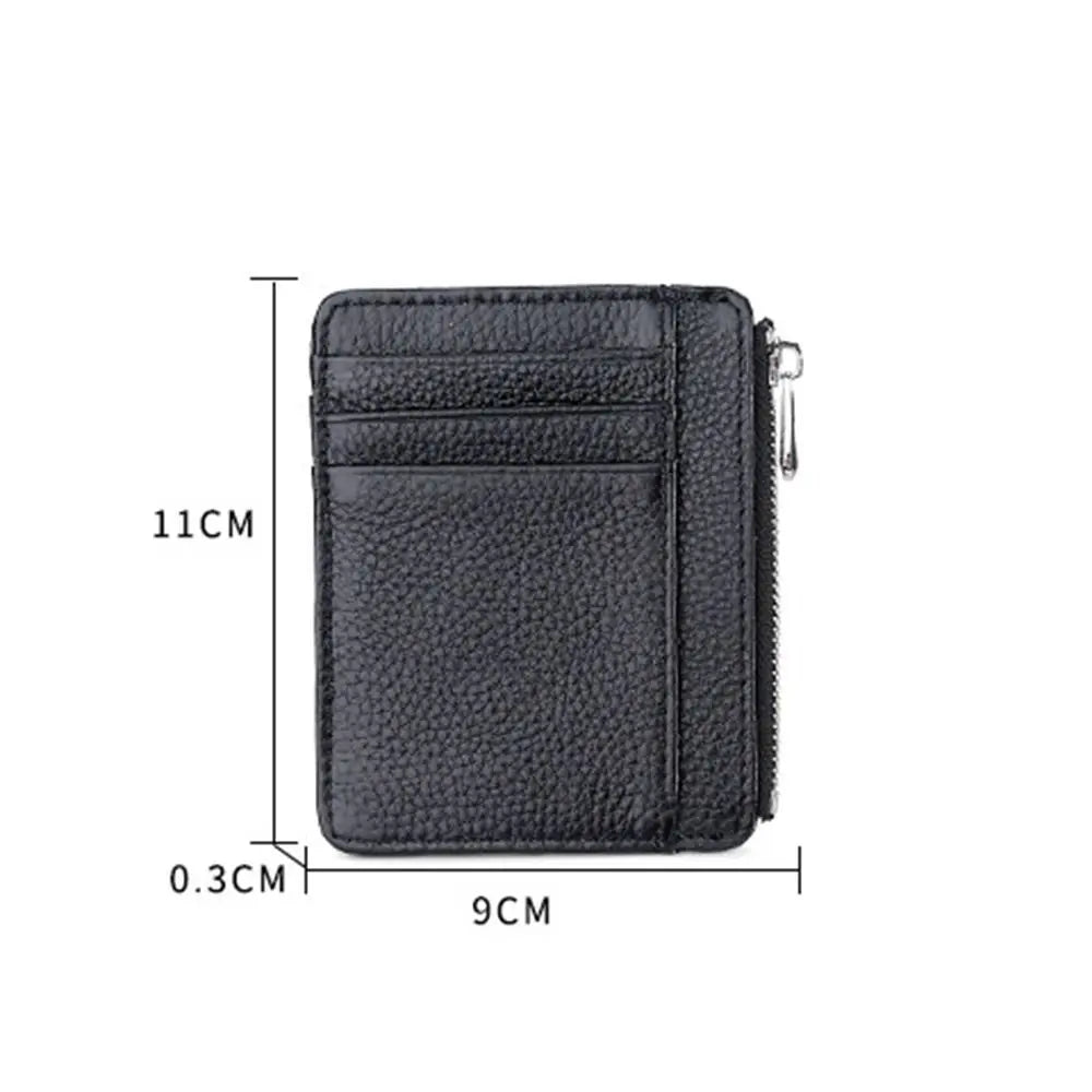 Universal Genuine Leather Card Case Multi-card Slot Ultra Thin Card Holder Simple Travel Card Organizer Men Women