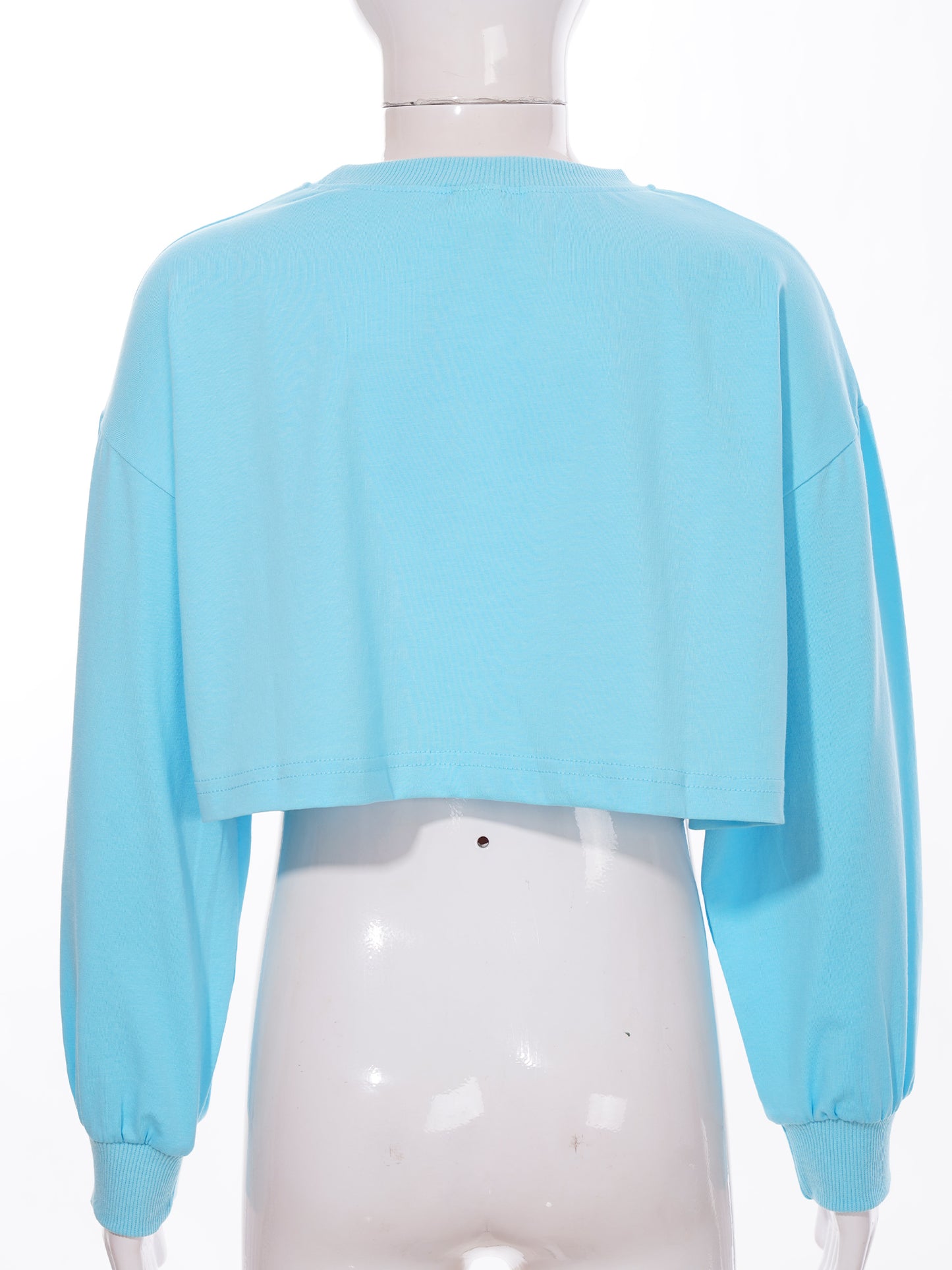 Kids Girl Long Sleeve Fashion Crop Top Casual Loose Pullover T-shirt for Hip-Hop Jazz Street Dance Performance School Daily Wear