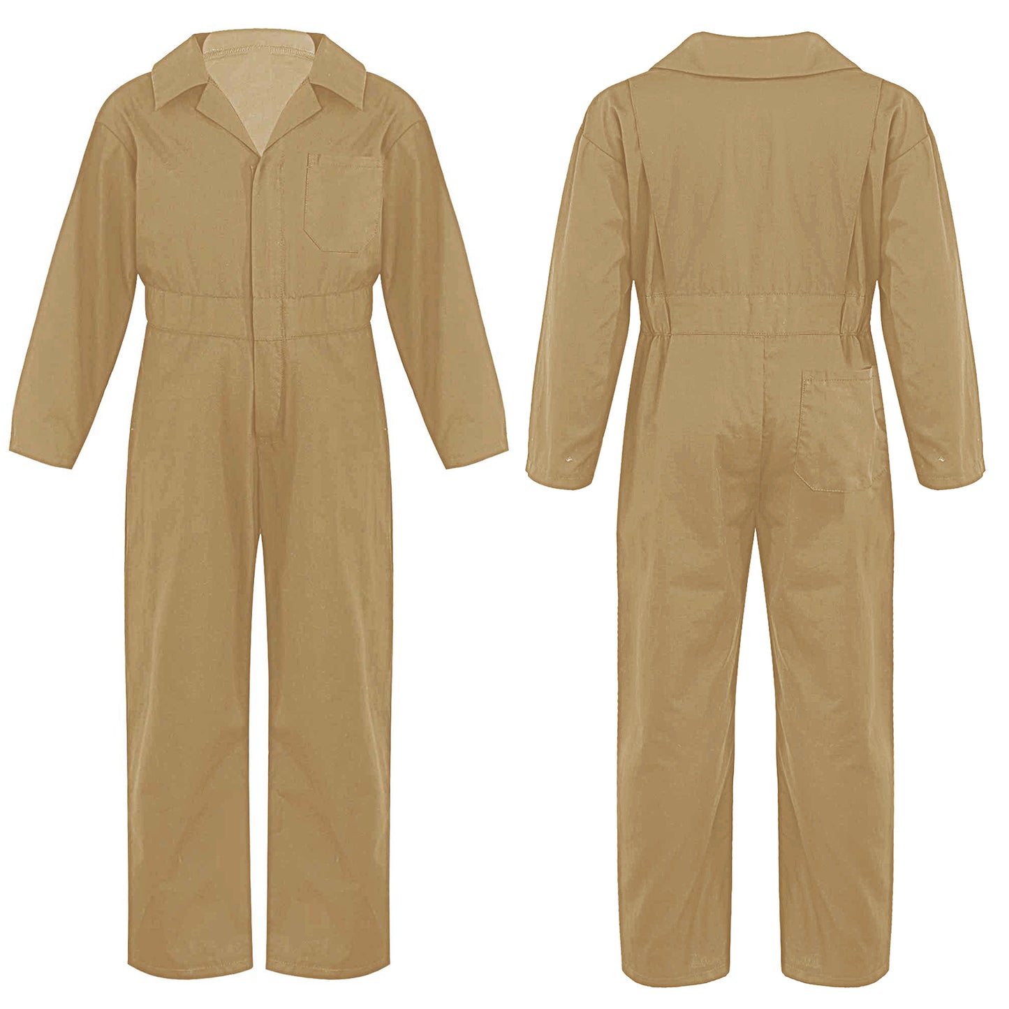 Kid's Coverall Boys Child Casual Jumpsuit Pants Fashion Long Sleeve Turndown Collar Zipper Mechanic Costume Flight Suit Overalls