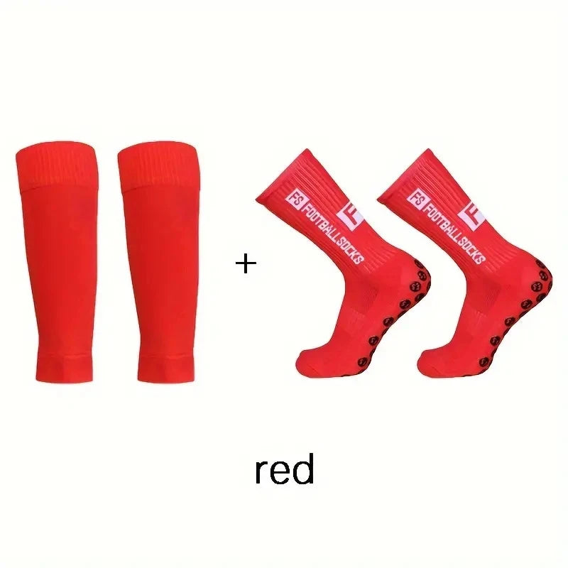2 Pairs Set Anti-Slip Football Socks Men Women Sports Leg Sleeves Set Breathable Fitness Soccer Socks Basketball Sports Socks