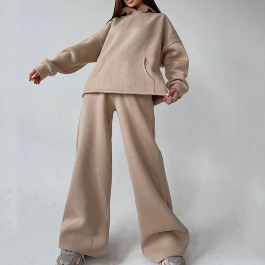 Women'S Sporty Hooded Tracksuit Two 2 Pieces Set Sweatshirts Hoodies Pullover With Pockets Pants Suit Sweatpants Trousers Outfit