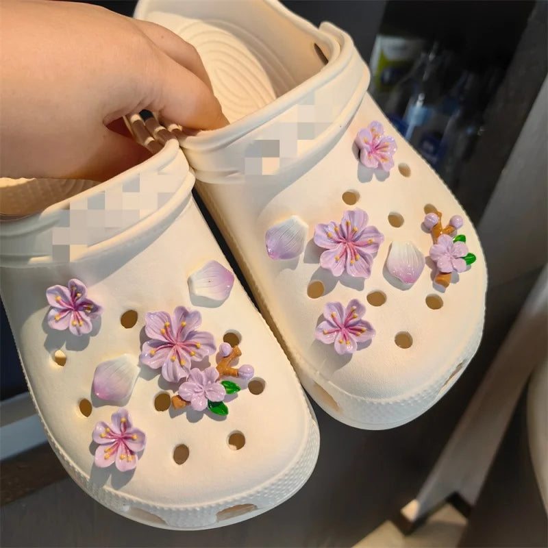 New Hot Fashion shoe Charms for Creative Branches and Flowers Clogs Shoe Buckle Cute shoe Accessories Decoration for Girls Gift