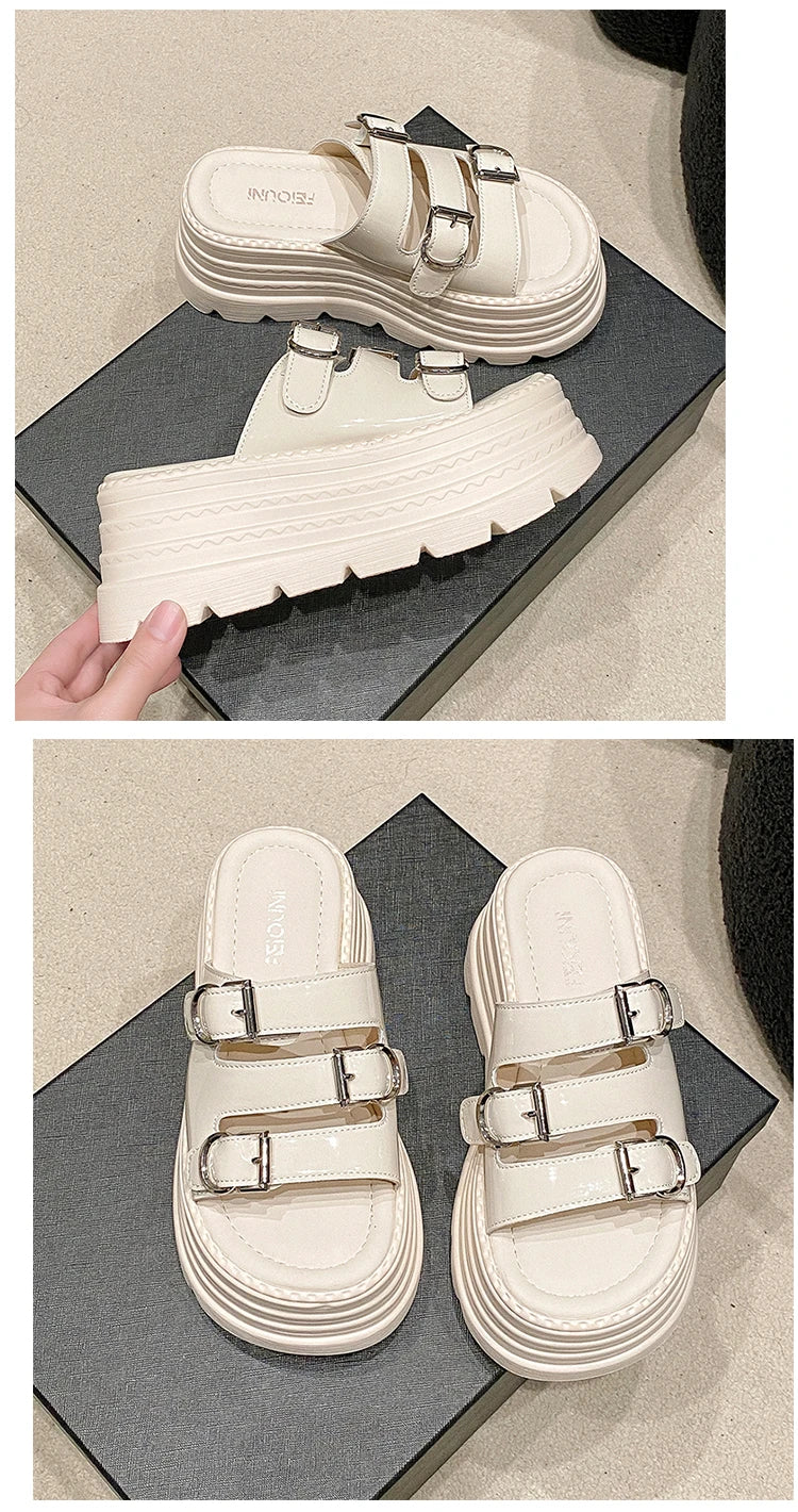 New Fashion Slippers Women Thickness Wedges High Heels Leisure Summer Sandals Female Platform Fish Mouth Shoes Ladies Slippers