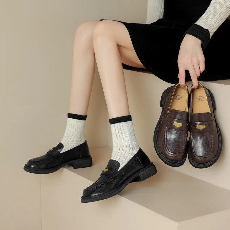 Loafer  Ladies' leather shoes  Flat heel  Genuine leather sheepskin Commuting shoes  commercial  Ladies' loafers  comfort