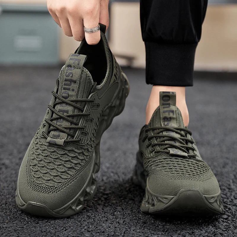 YRZL Sports Men Sneakers 2025 Breathable Mesh Running Shoes Lightweight Comfortable Walking Shoes Male Casual Outdoor Footwear