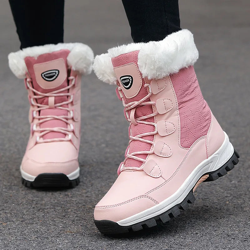 Winter New Women's Boots Plush Warm Women's Snow Boots Outdoor Non-slip Sneakers High Quality Waterproof Women Boots Botas Mujer