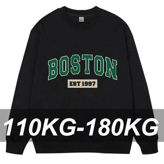 Plus Size Pullovers Men's Sweatshirts 110-185kg Oversized Round Neck Long Sleeve Tees Loose Tops Big Size Male Clothing 1XL-7XL